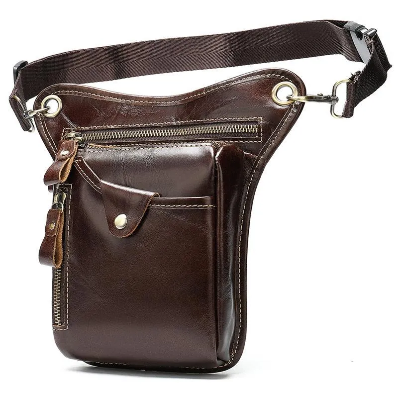 Men's Retro Leather Leg Bag