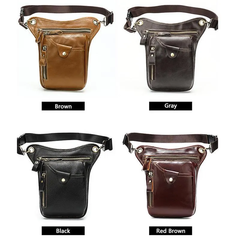 Men's Retro Leather Leg Bag