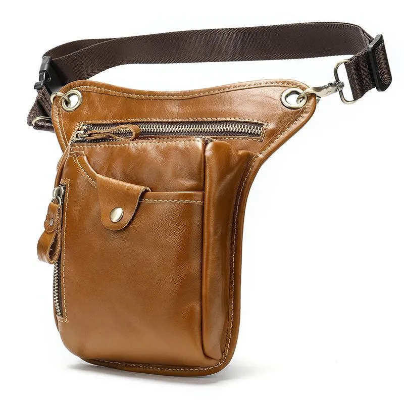 Men's Retro Leather Leg Bag