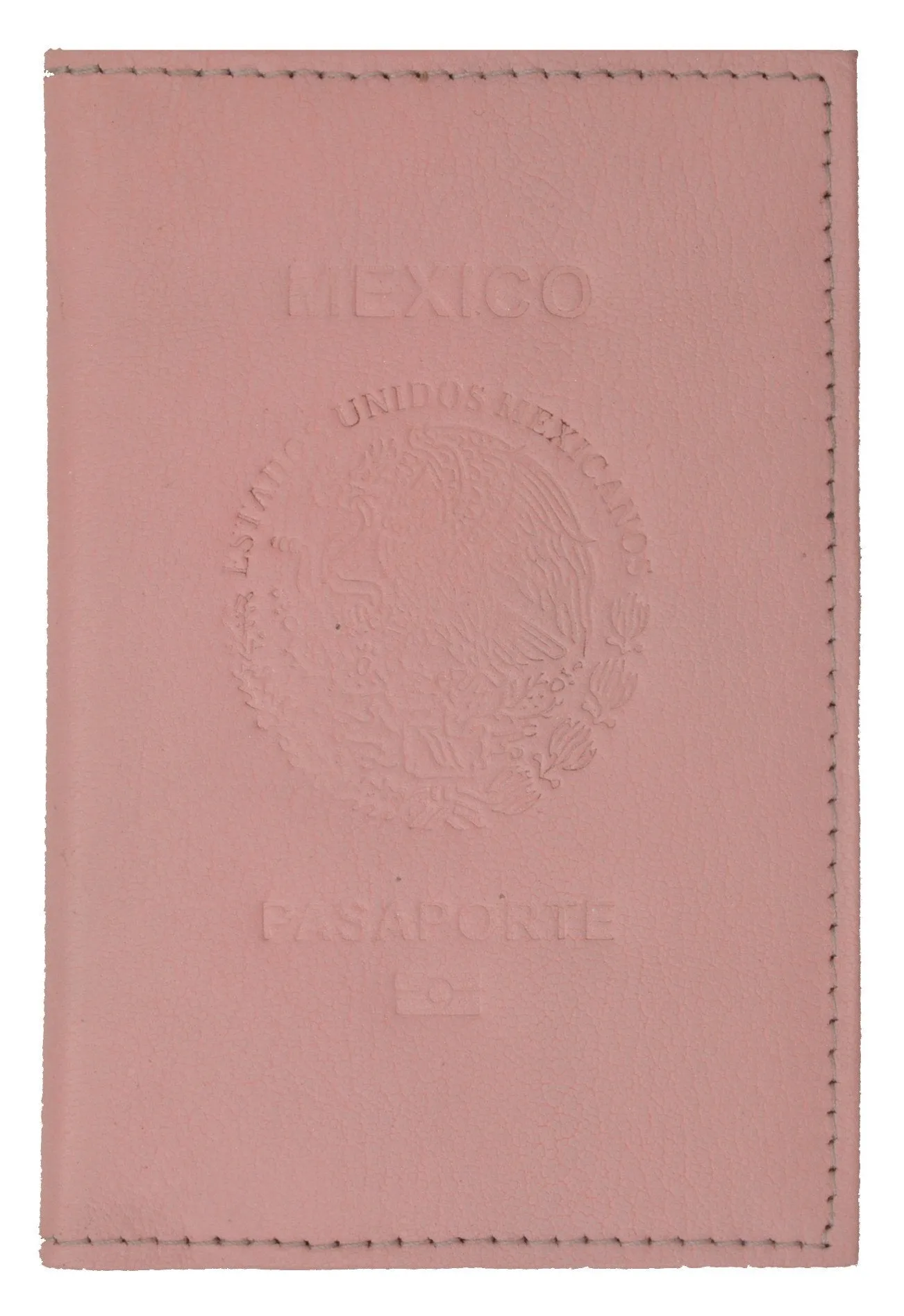 Mexico Passport Cover Genuine Leather Travel Wallet with Emblem Embossed Pasaporte 151 BLIND Mexico