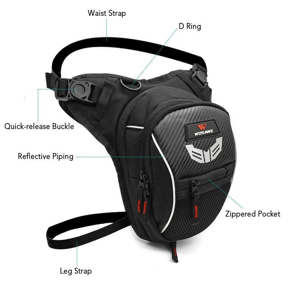 Multifunctional Reflective Drop Leg Bag Motorcycle Bike Cycling Outdoor Casual Waist Pack Thigh Bag