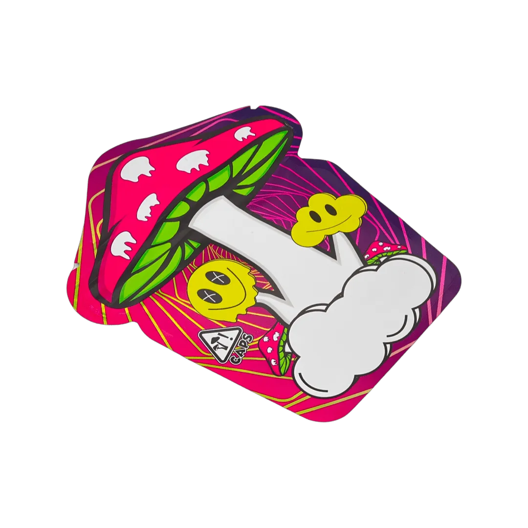 Mushroom Shaped Custom Child-Resistant Mylar Bag | Fits up to 1/4th oz.