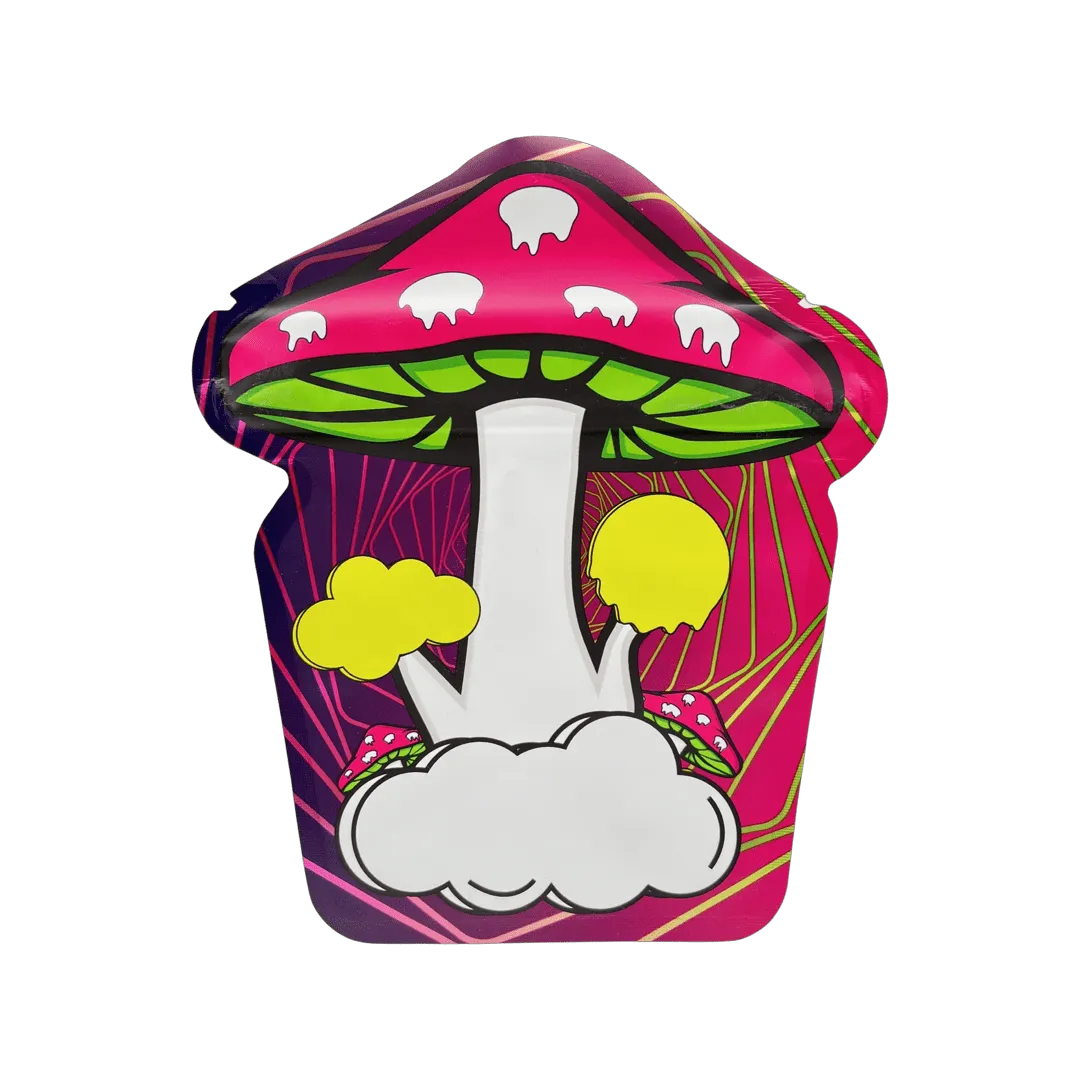 Mushroom Shaped Custom Child-Resistant Mylar Bag | Fits up to 1/4th oz.