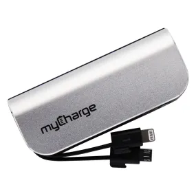 myCharge Hub Mini Portable Charger w/Micro-USB for iPhones - Silver - HB33V-B