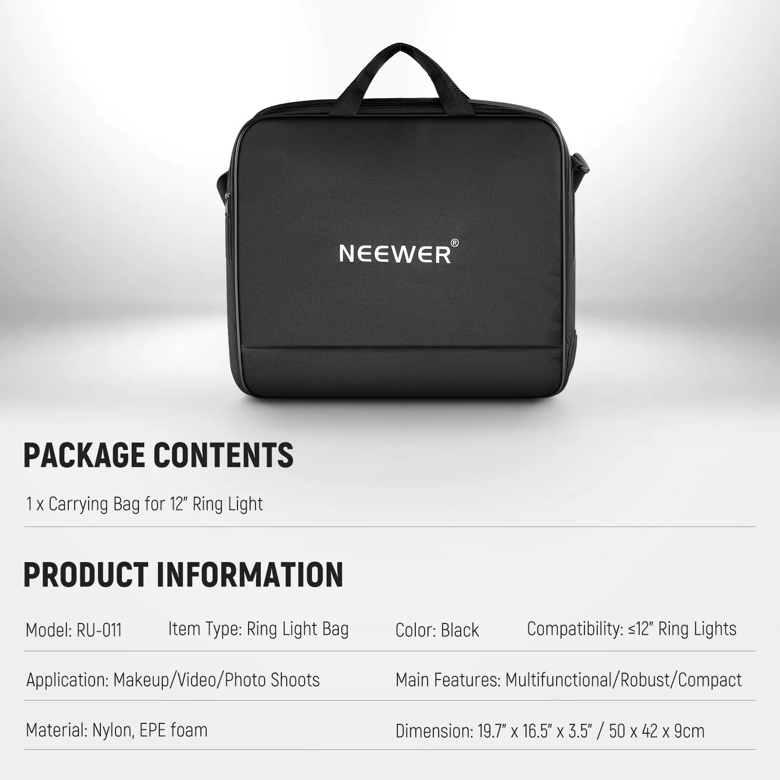 NEEWER RU-011 12" Ring Light Carry Bag