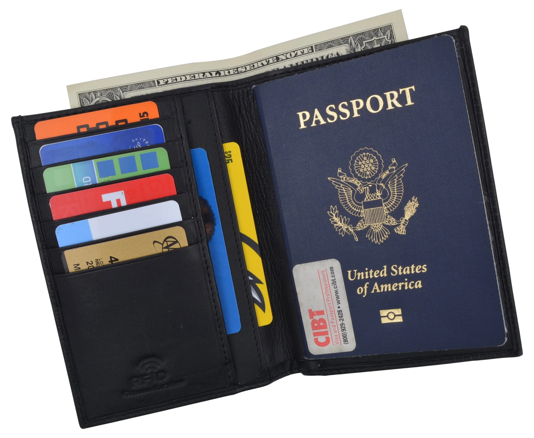 New Leather Travel Passport Holder Wallet For Men and Women Unisex RFID Blocking