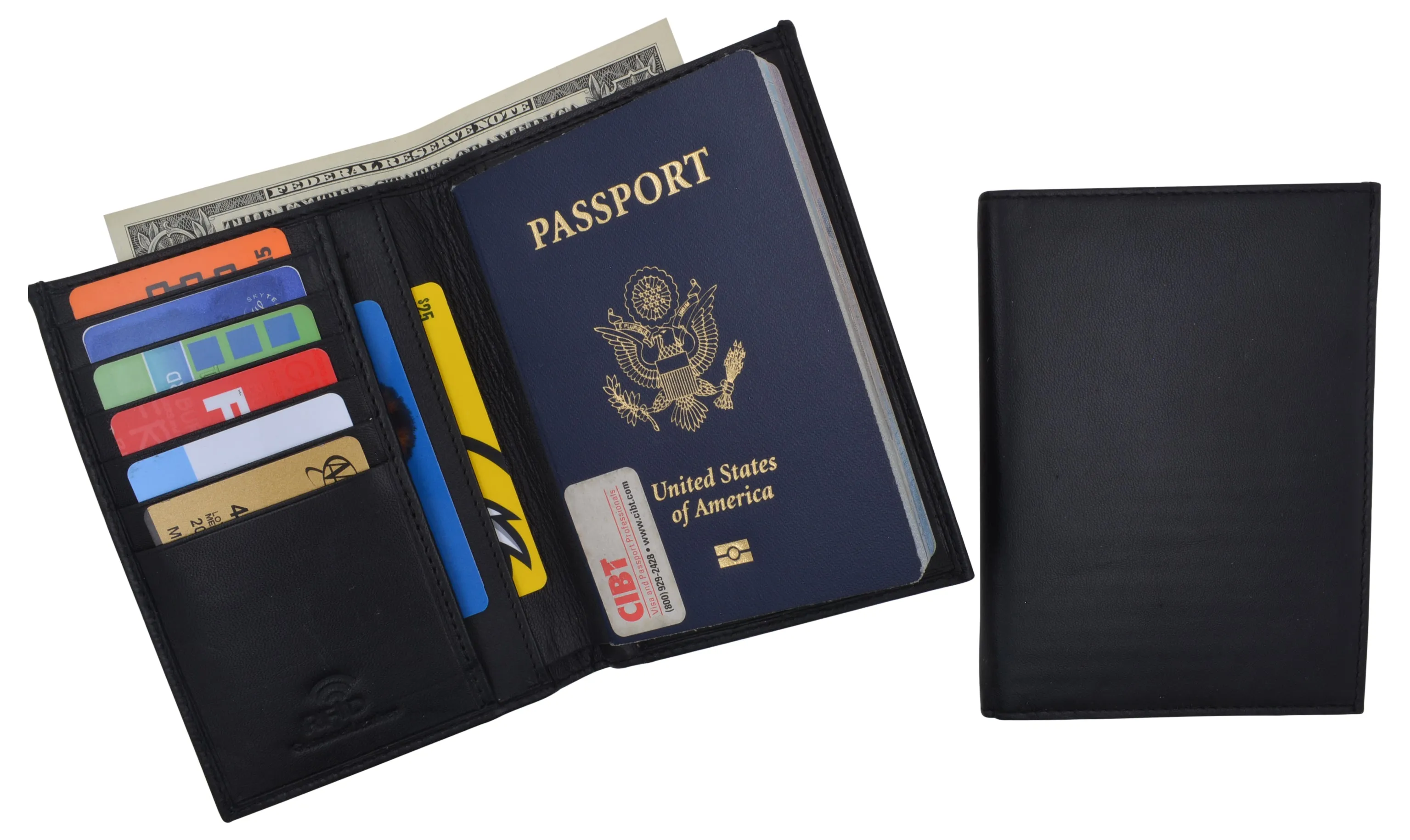 New Leather Travel Passport Holder Wallet For Men and Women Unisex RFID Blocking