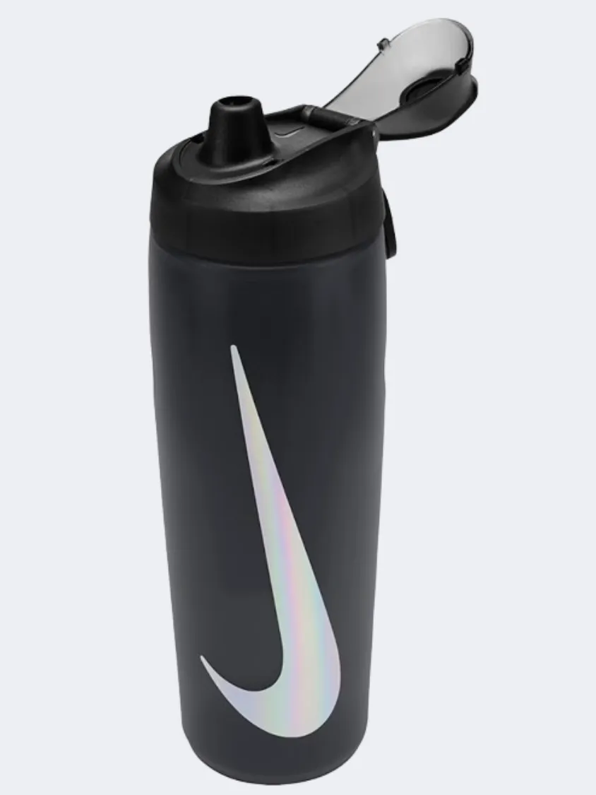 Nike Refuel Locking Lid 24 Oz Unisex Training Water Bottle Grey/Black