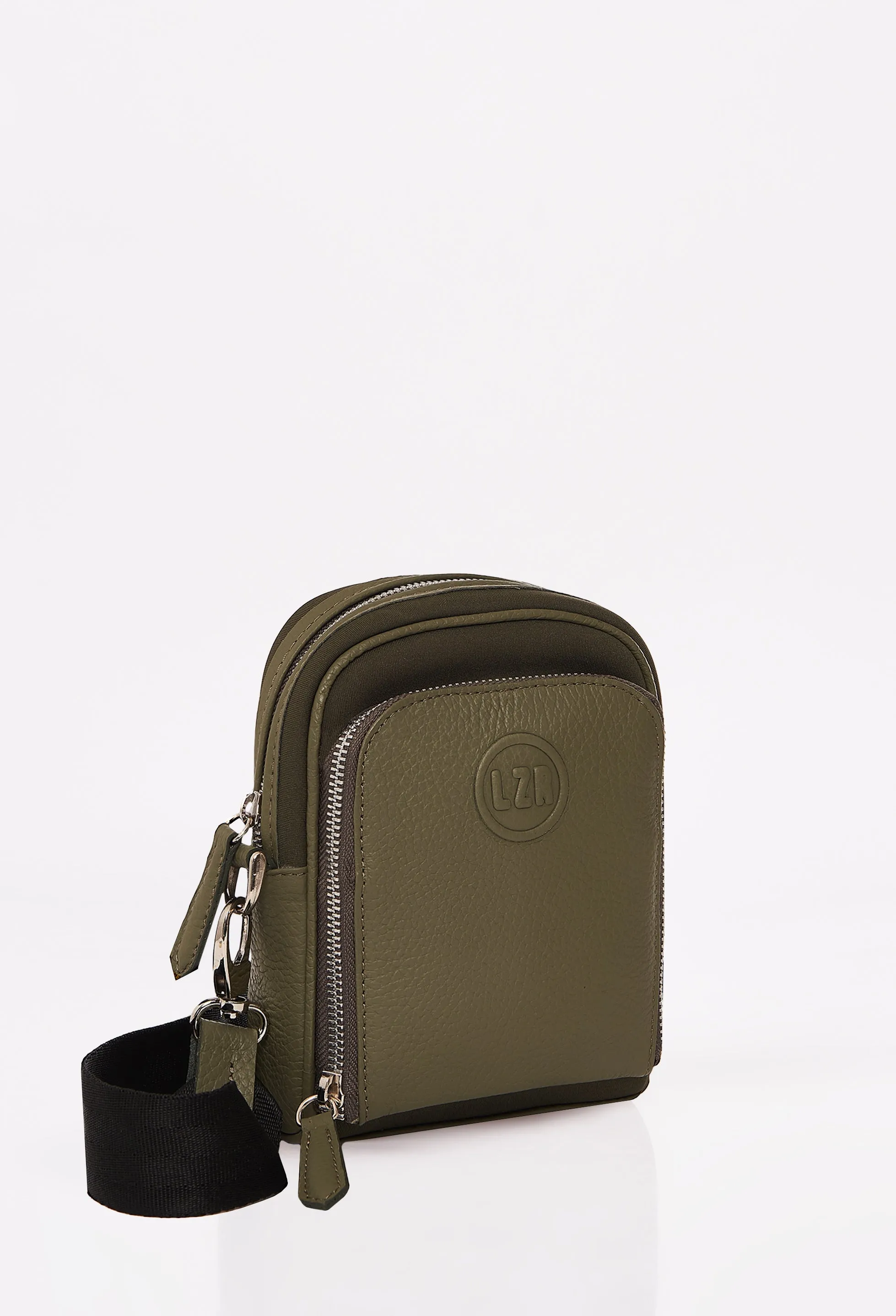 Olive Everyday Neoprene & Leather Mini Crossbody Bag