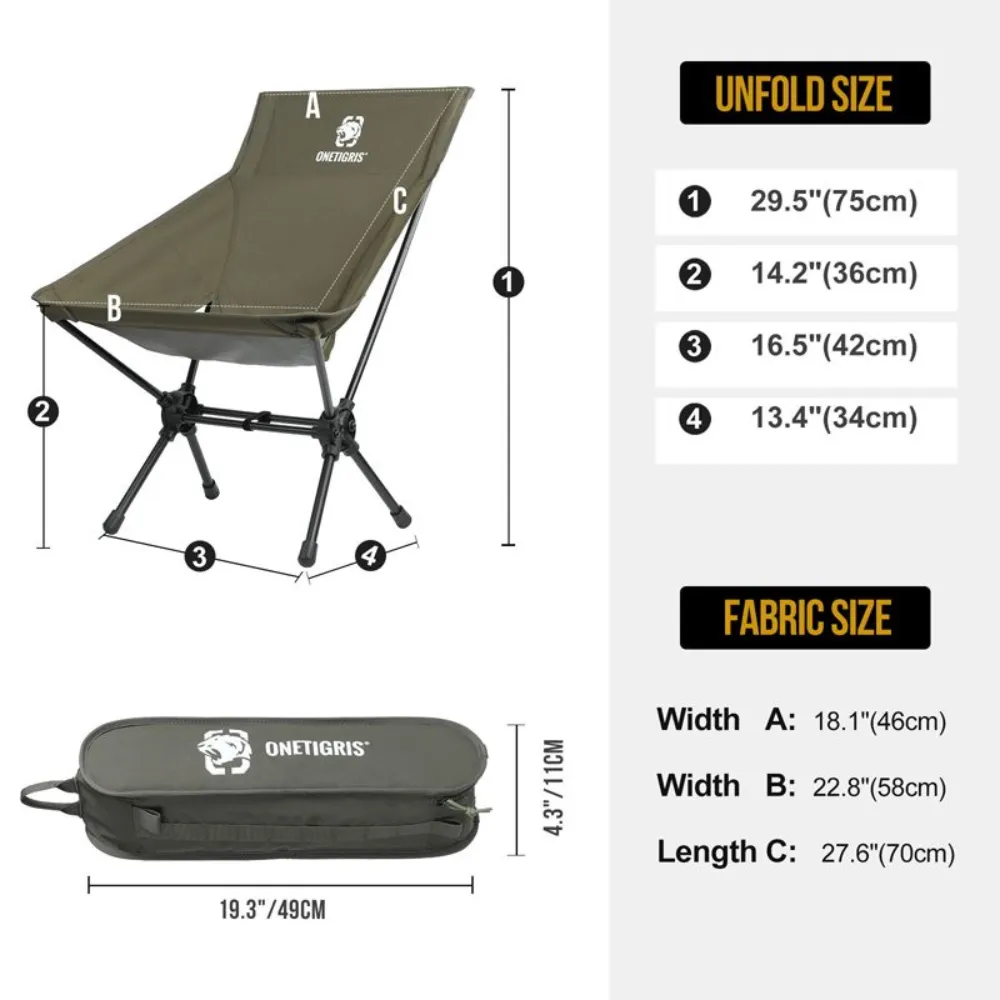 OneTigris Portable Camping Chair Large - Ranger Green