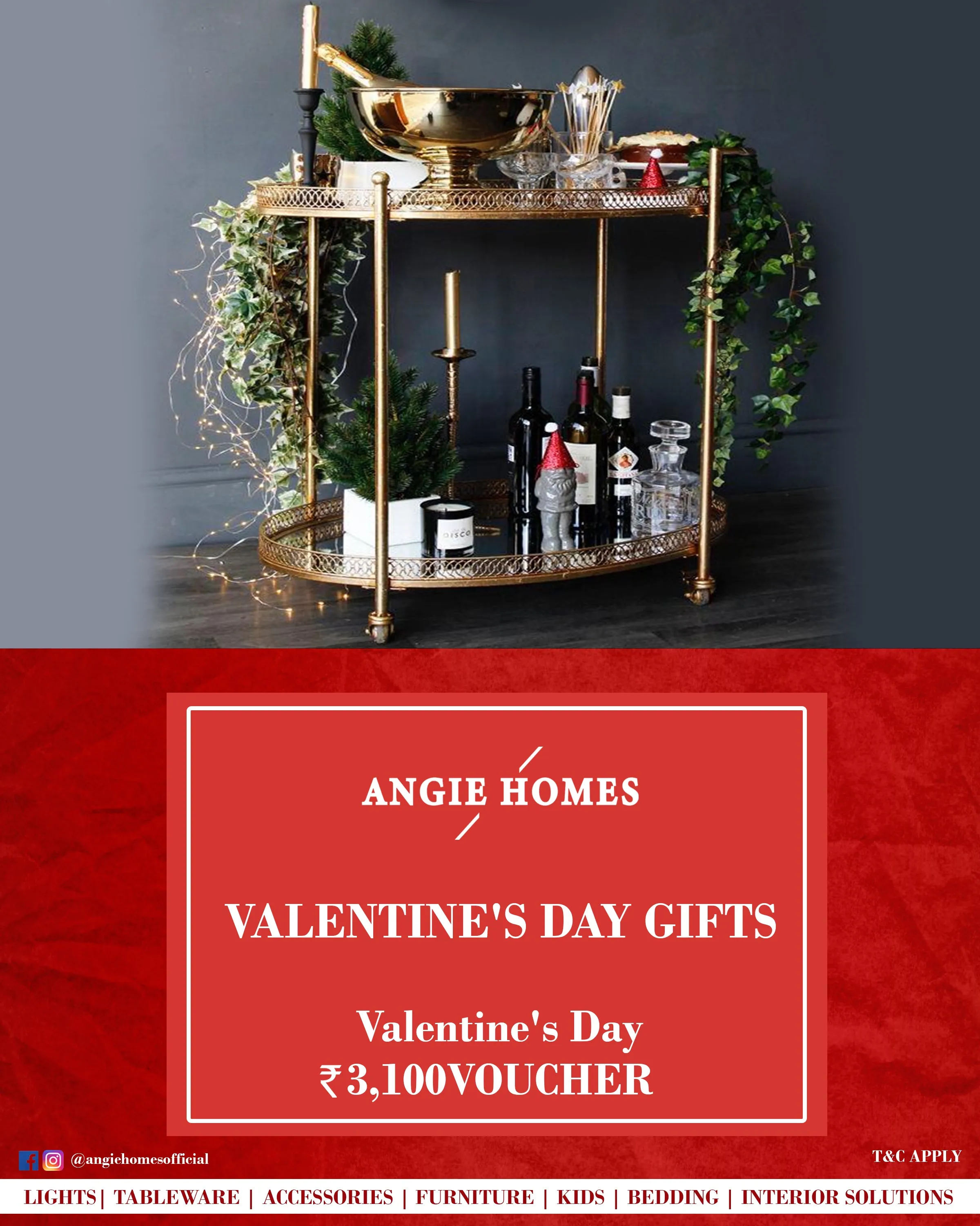 Online Happy Valentine's Day Gift Card Voucher for Bar Trolley