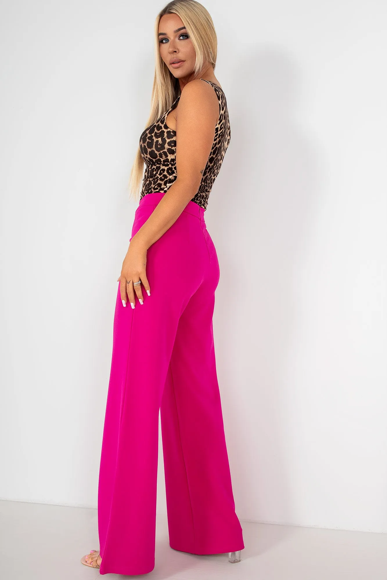 Oonagh Hot Pink Wide Leg Trousers