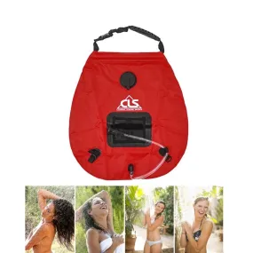 Outdoor Bathing Bag Self-driving Camping Solar Hot Water Bottle 20L Water Storage Bag(Red)