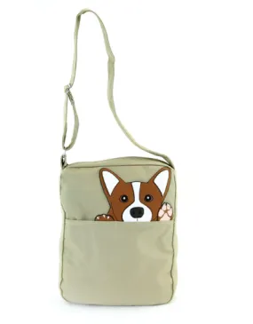 Peeking Corgi Messenger In Canvas Material