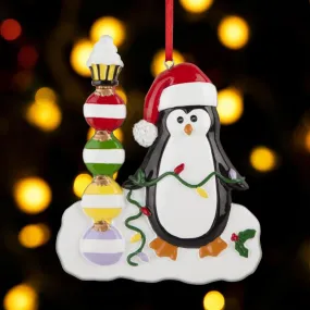 Penguin Family Personalized Ornament- 4 Names