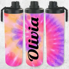 Personalized Tie Dye 30oz Double Walled Stainless Steel Bottle