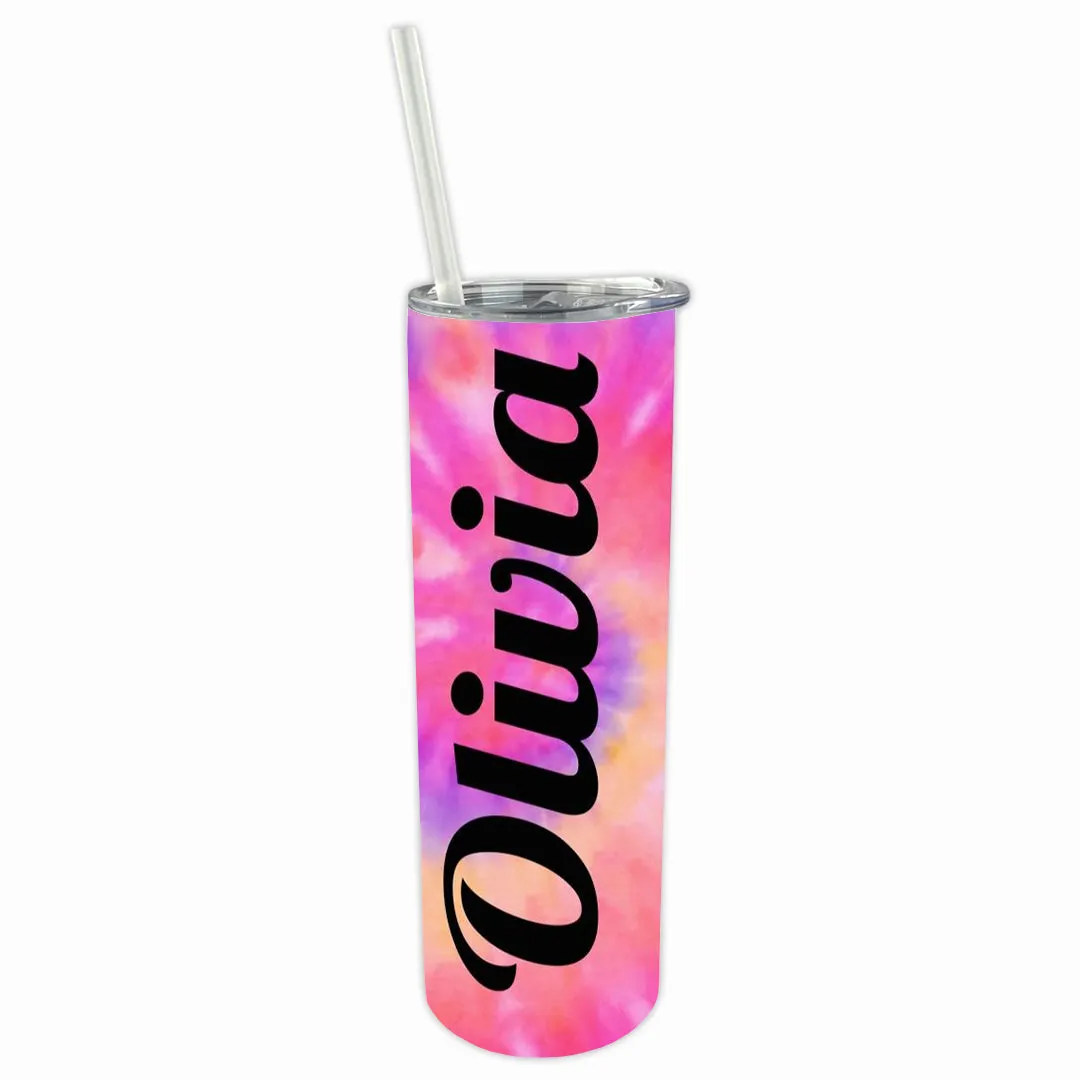 Personalized Tie Dye 30oz Double Walled Stainless Steel Bottle