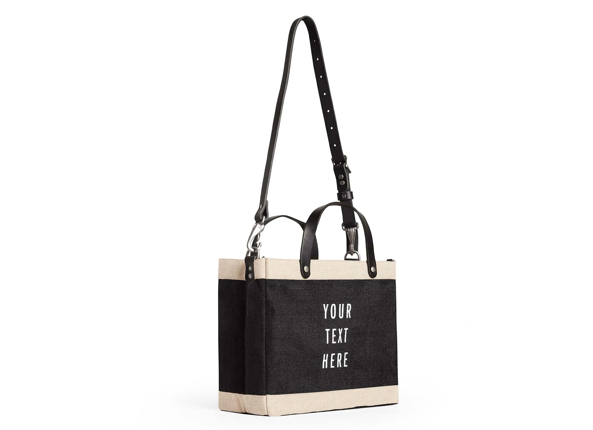 Petite Market Bag in Black with Black Strap - Wholesale