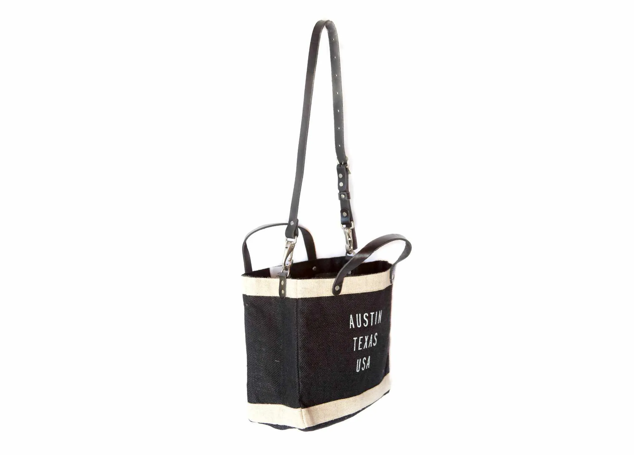 Petite Market Bag in Black with Black Strap - Wholesale