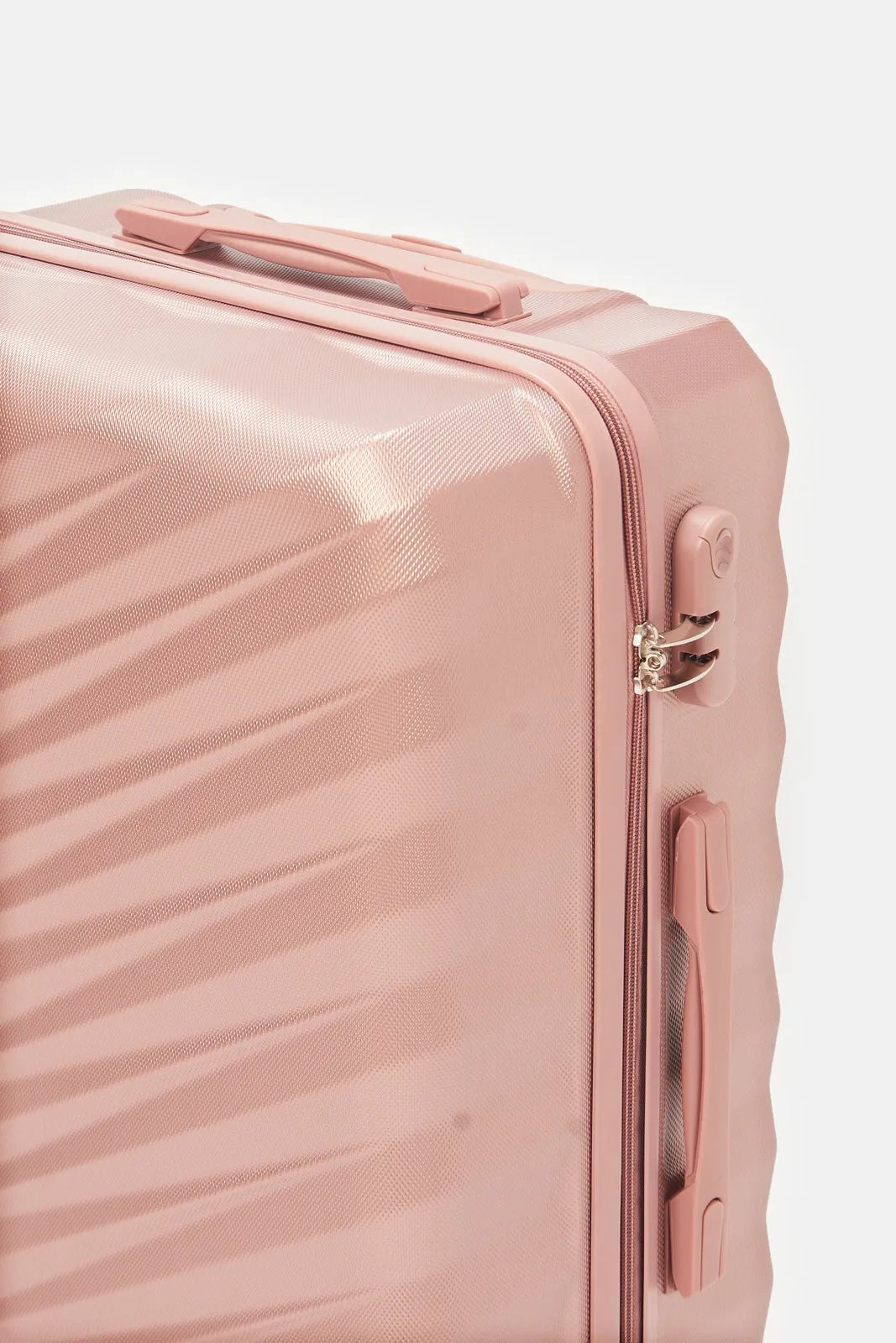 Pink Textured Trolley Luggage (24 Inch)