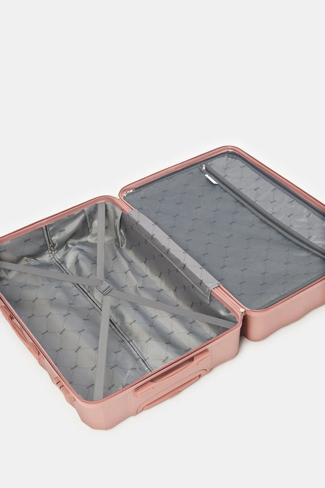 Pink Textured Trolley Luggage (24 Inch)