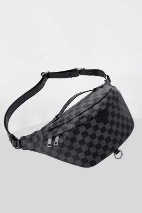 Plaid Print Adjustable Crossbody Waist Bag