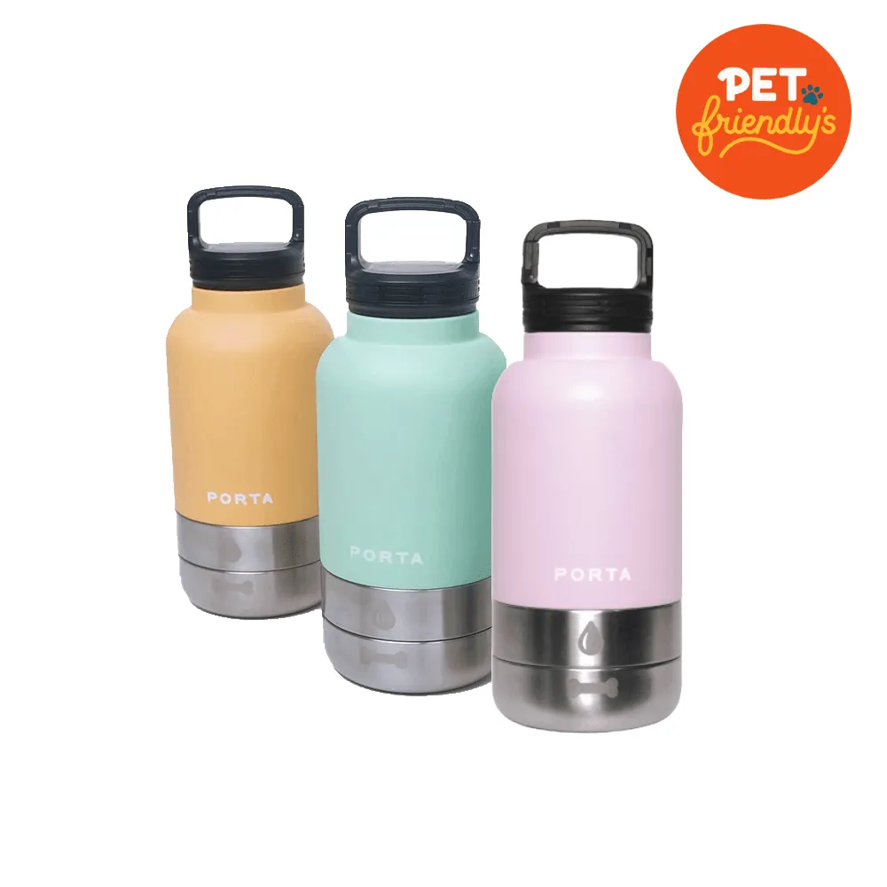 Porta - 32oz Water Bottle & Bowl (Bubblegum)