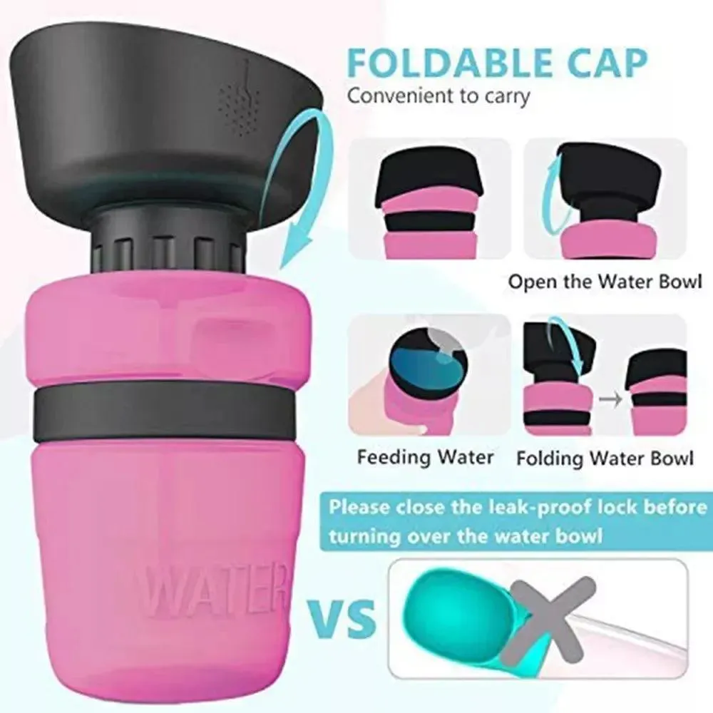 Portable Foldable Pet Water Bottle Feeder