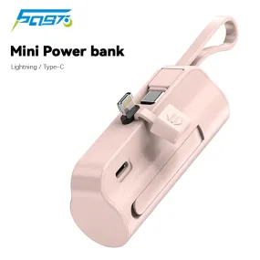 Power Bank 5000mAh Built in Cable Mini PowerBank External Battery Portable Charger For iPhone Samsung Xiaomi Spare Power Banks