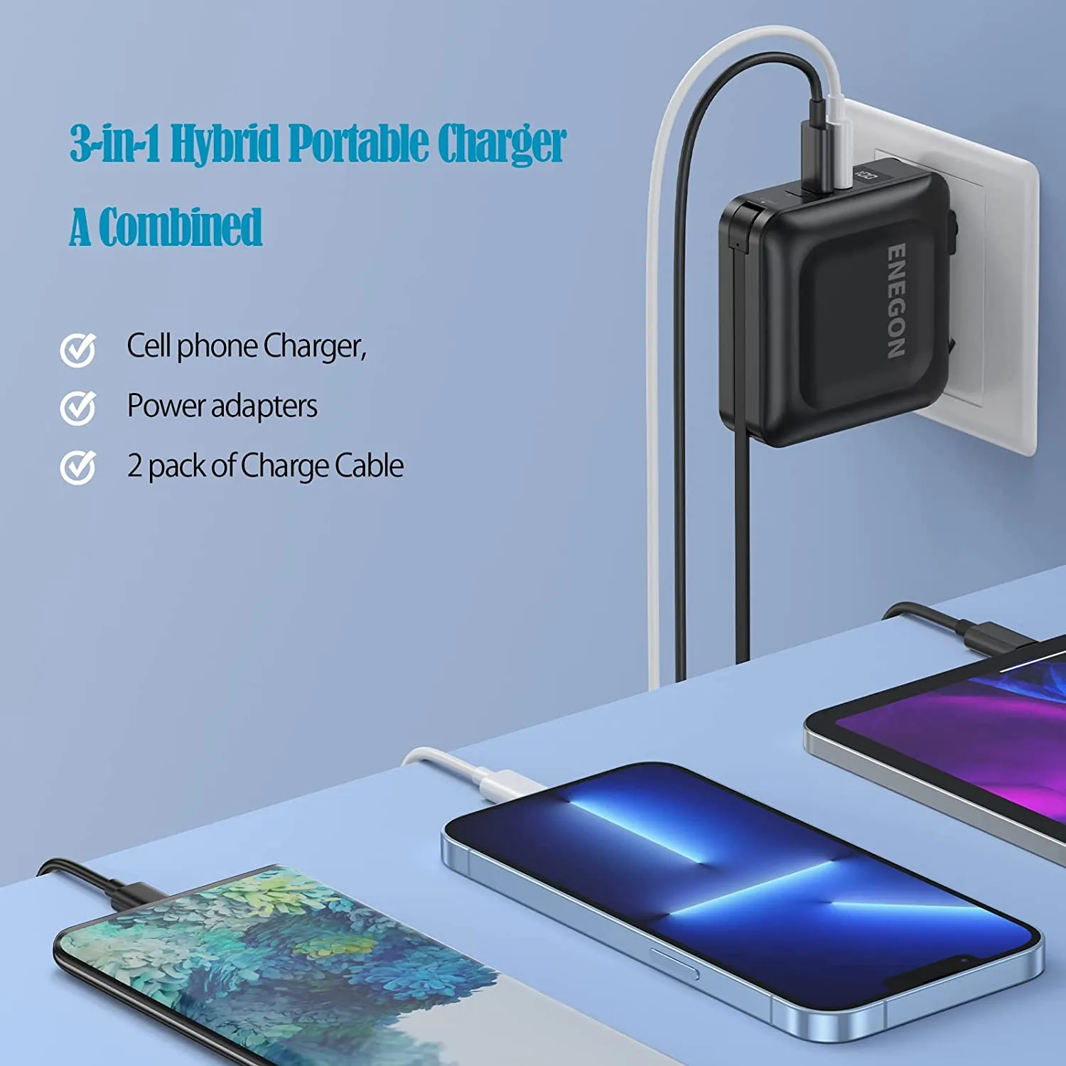 Power bank with AC outlet 3 in 1 -15000mAH