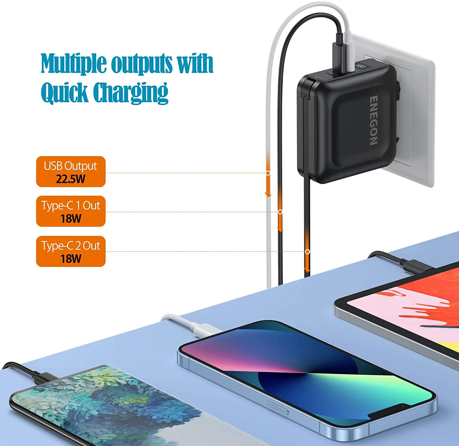 Power bank with AC outlet 3 in 1 -15000mAH