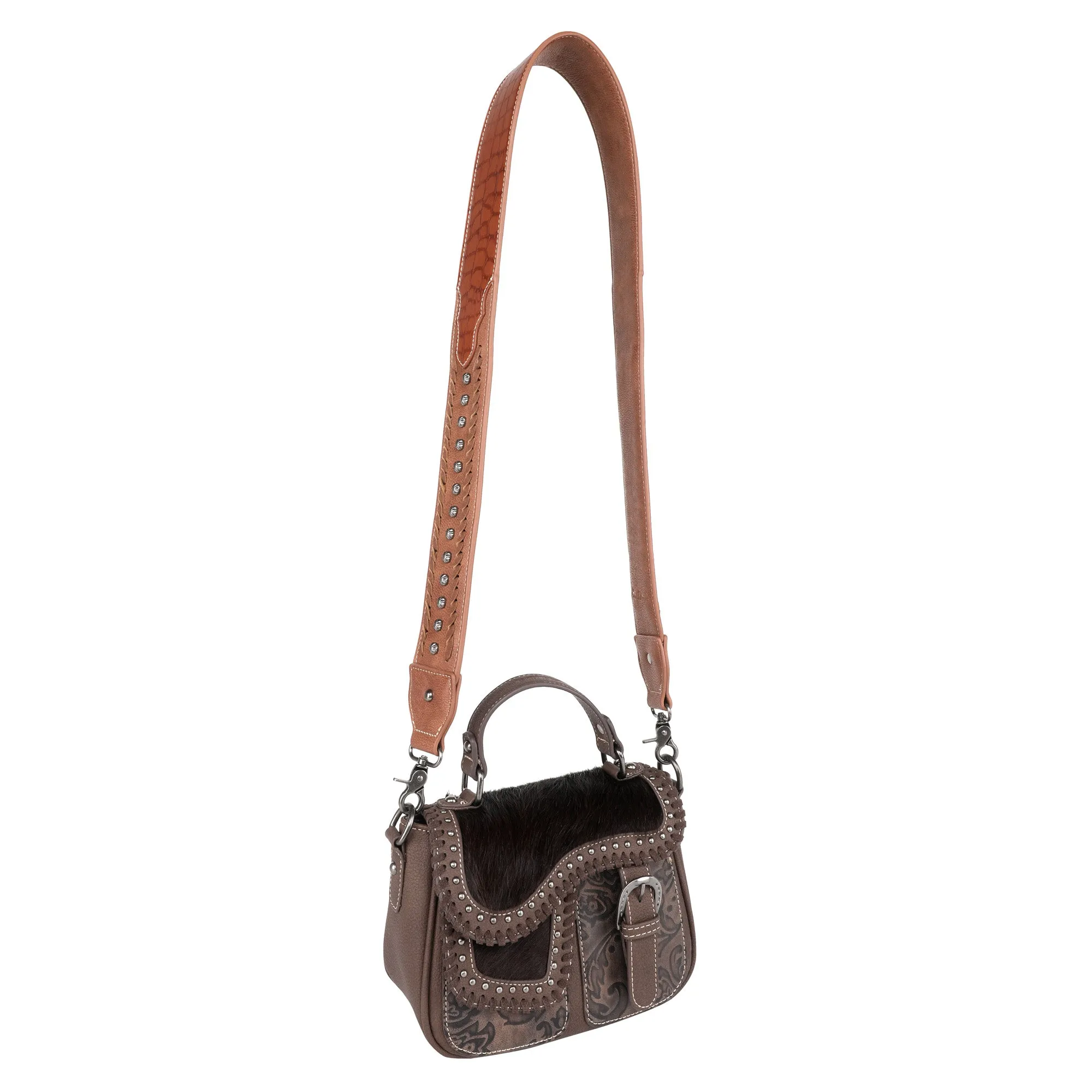 PST-1010   Montana West Western Guitar Style Croc Print Crossbody Strap