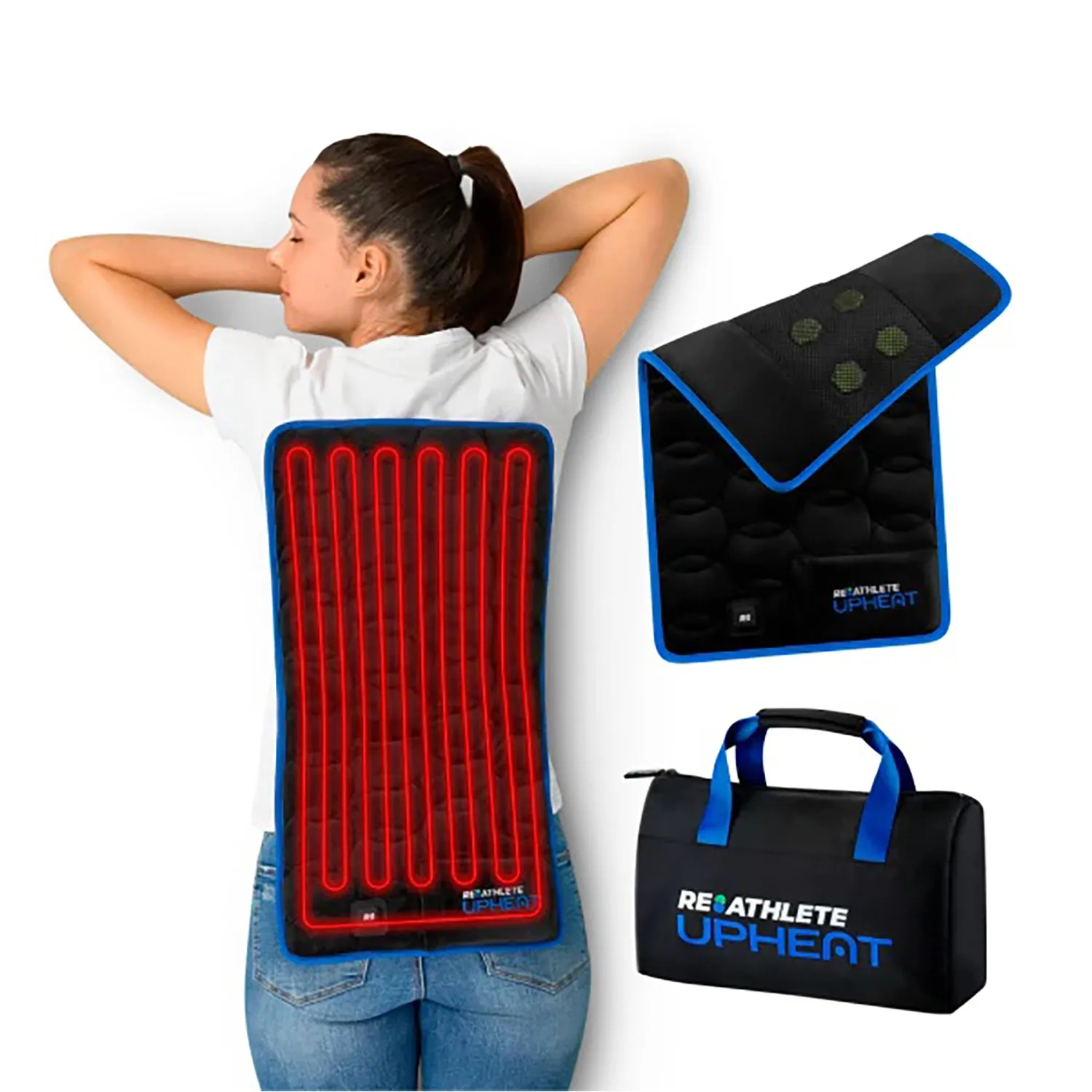 REATHLETE UPHEAT Heating Pad for Back Pain Relief | Wireless, Portable Weighted Heating Pad