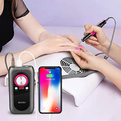 Rechargeable Nail Drill Kit with 2000mAh Phone Power Bank