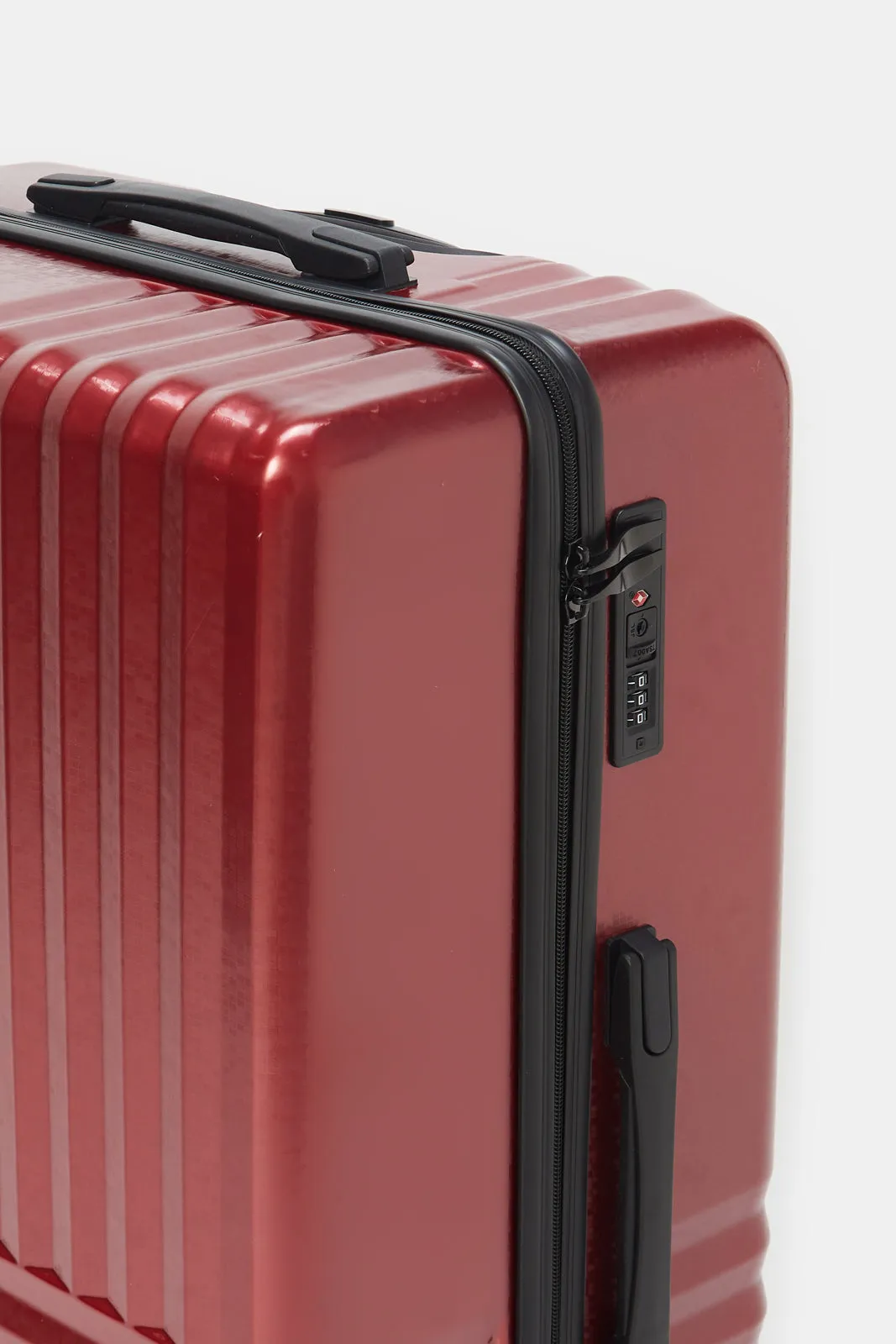 Red Textured Trolley Luggage (24 Inch)