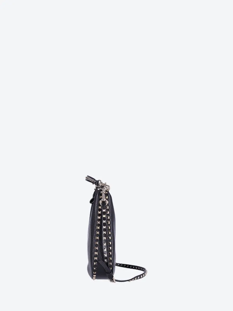 Rockstud leather hobo bag