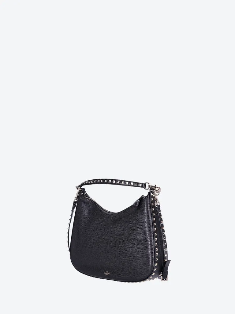 Rockstud leather hobo bag