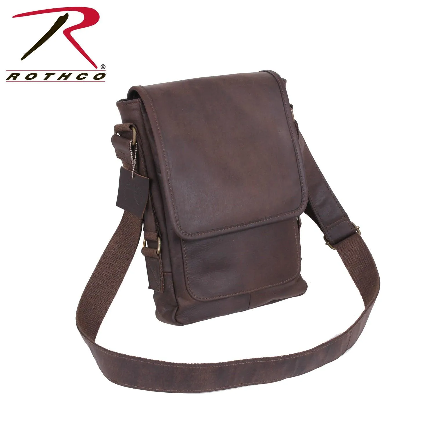 Rothco Brown Leather Messenger Bag