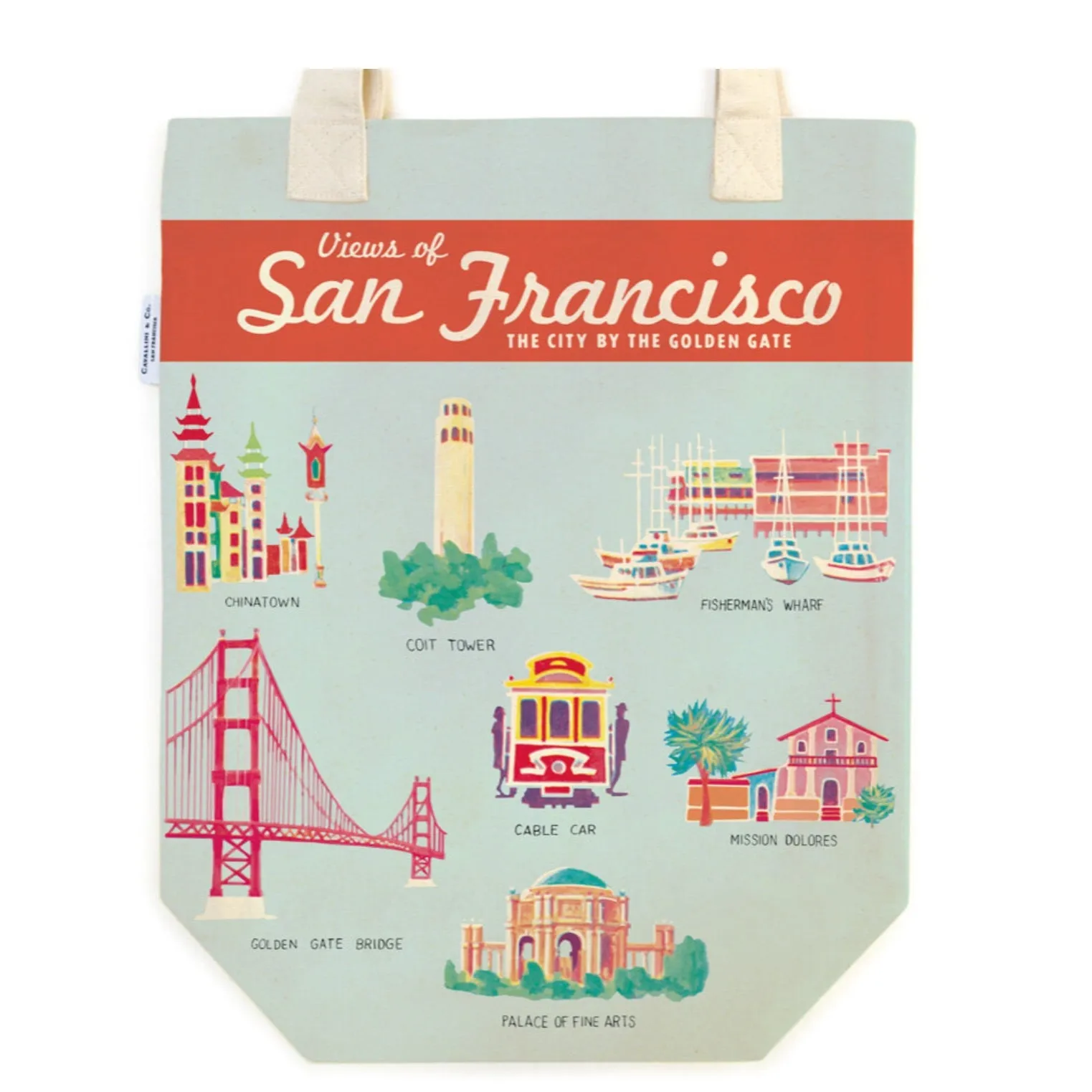 San Francisco Landmarks Cotton Tote Bag