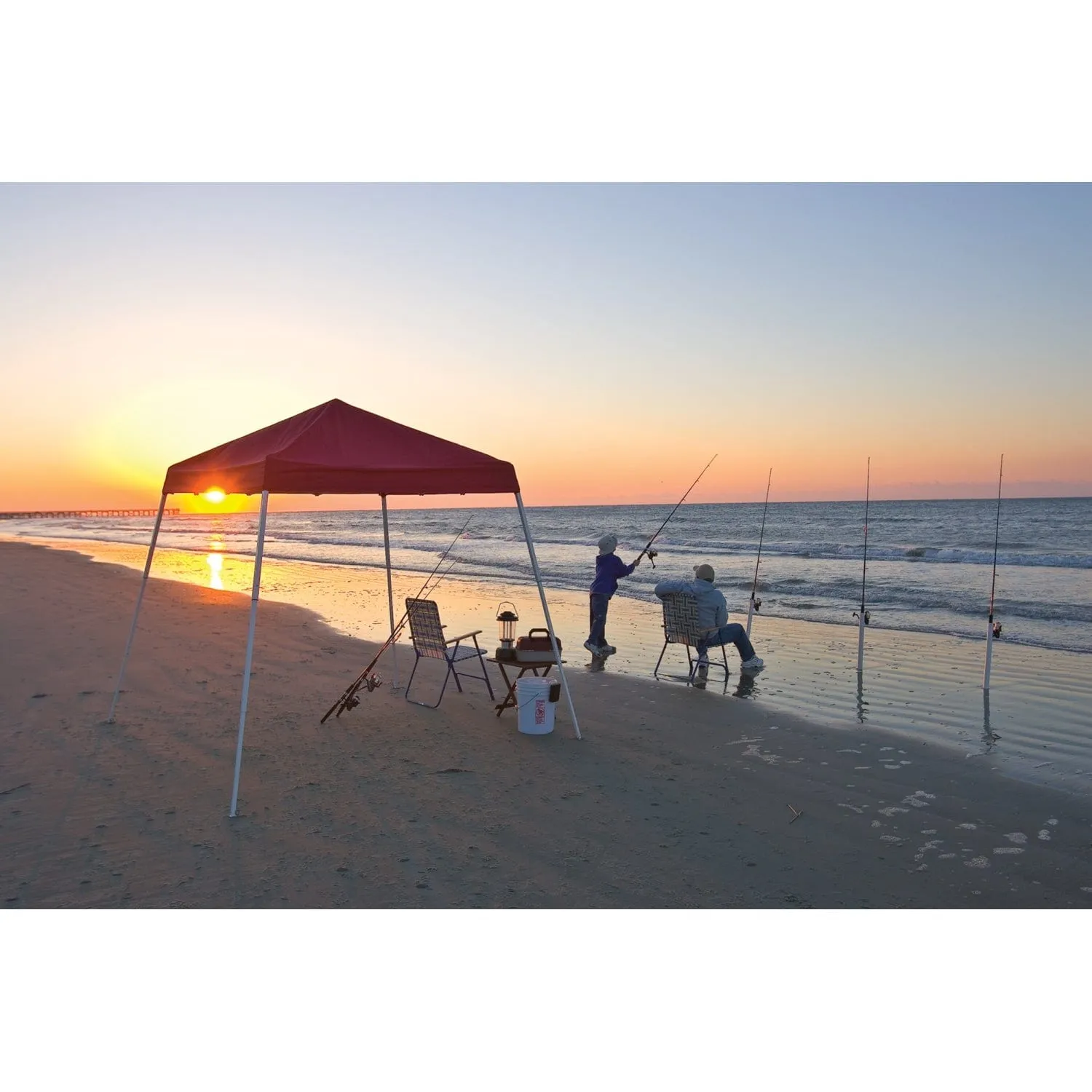 ShelterLogic | Pop-Up Canopy HD - Slant Leg 8 x 8 ft. Red