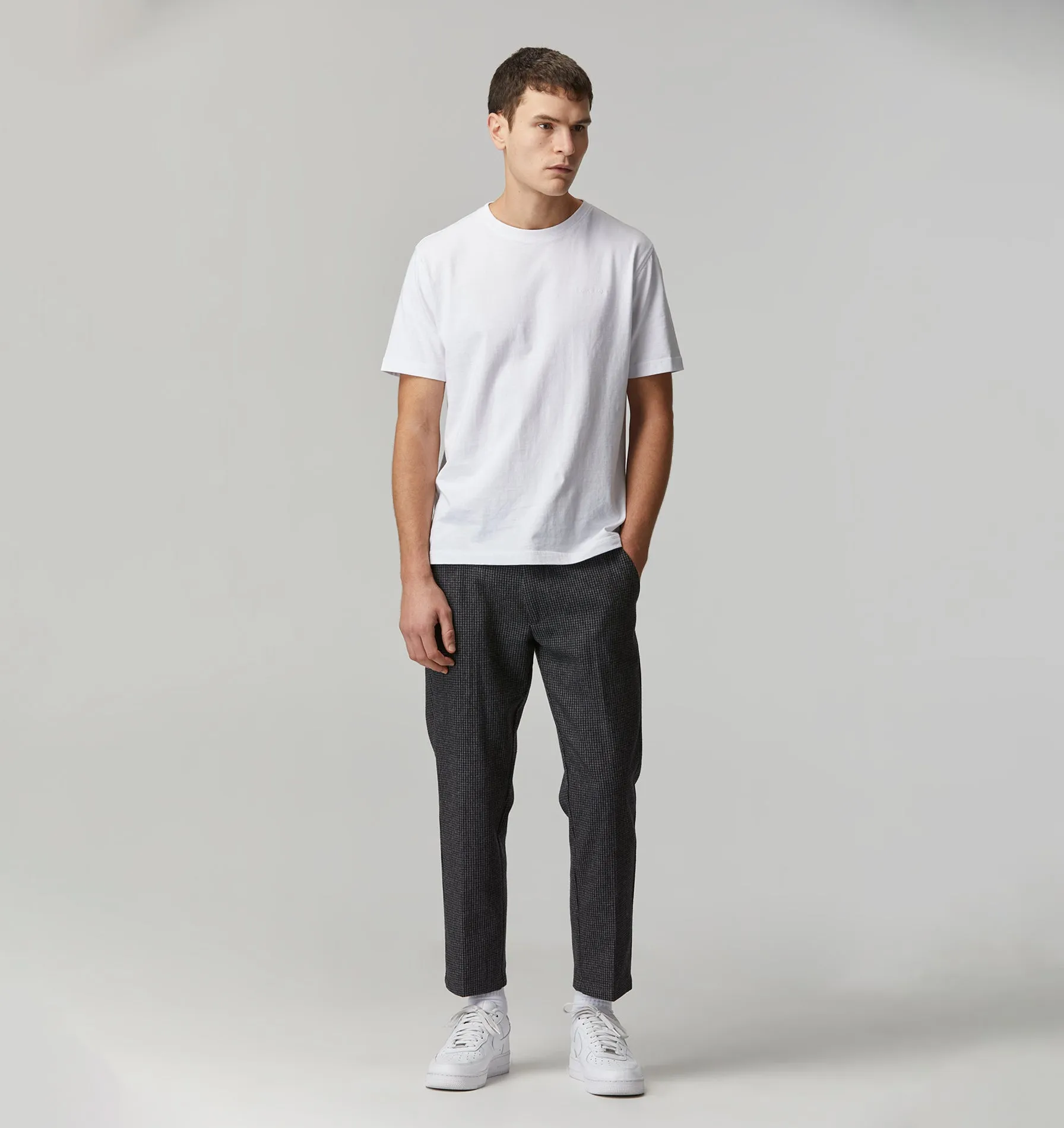 Slim Kobe Pant - Regular - Wool Charcoal Houndstooth