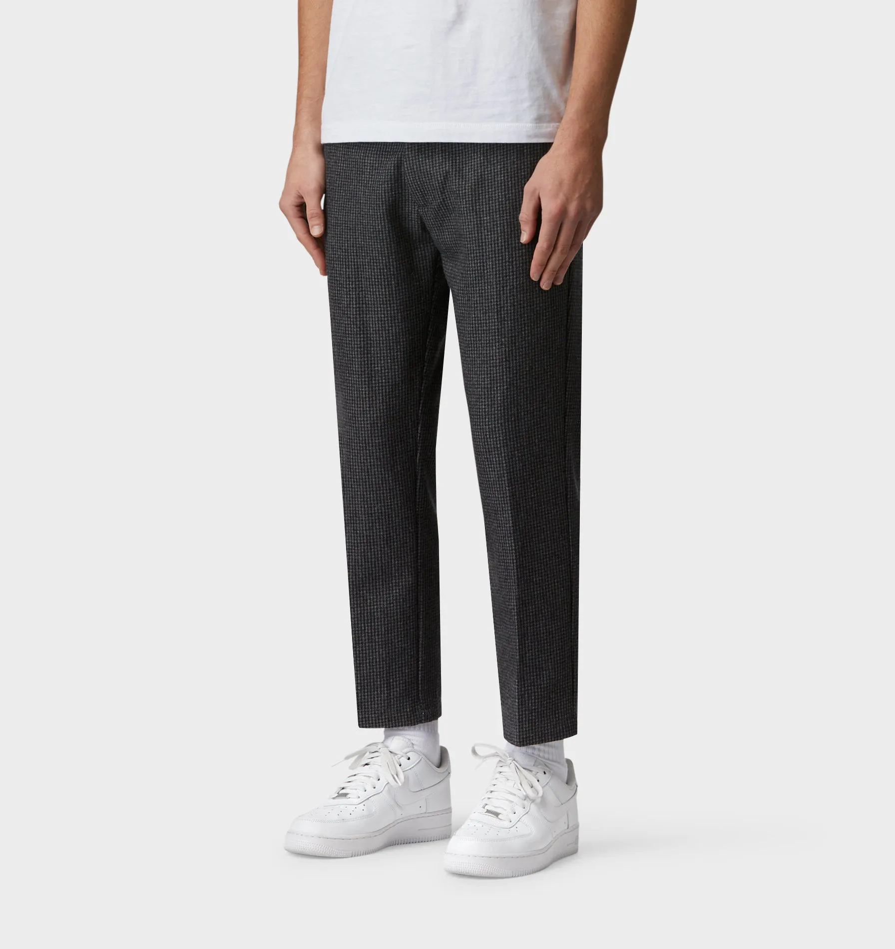 Slim Kobe Pant - Regular - Wool Charcoal Houndstooth