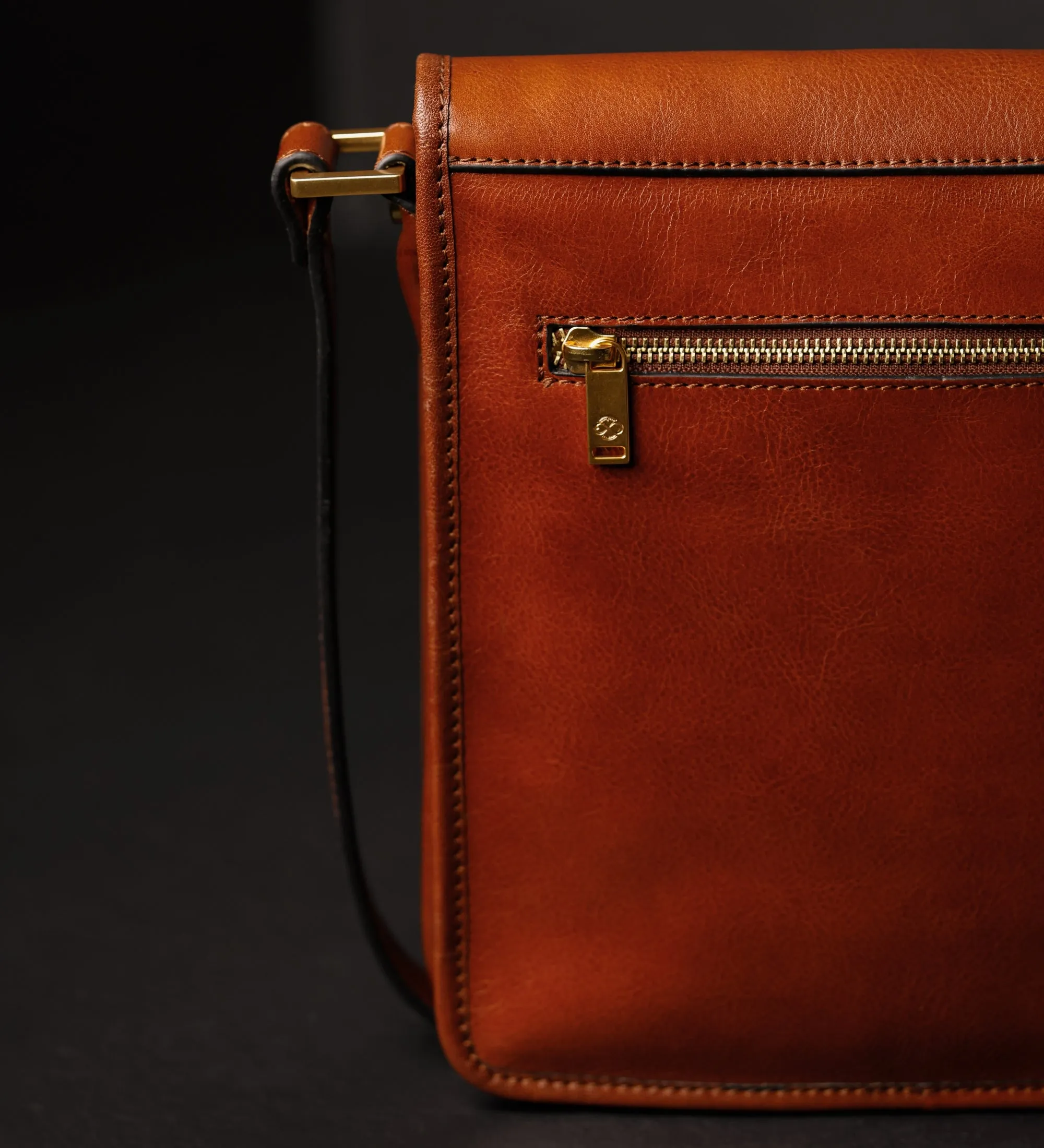 Small Leather Messenger Bag - On The Road