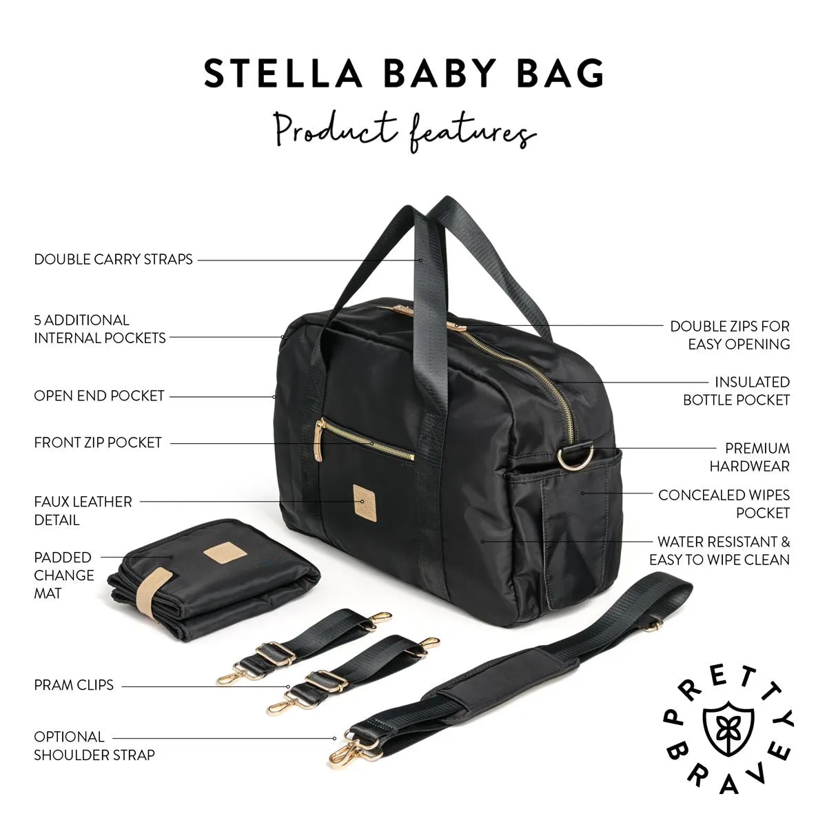 Stella Baby Bag - Black