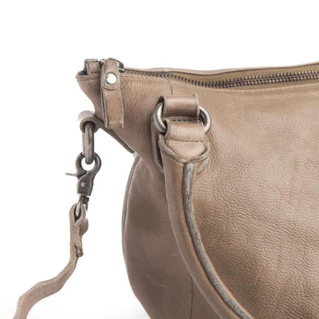 Stitch & Hide Santa Monica Leather Shoulder Bag Taupe