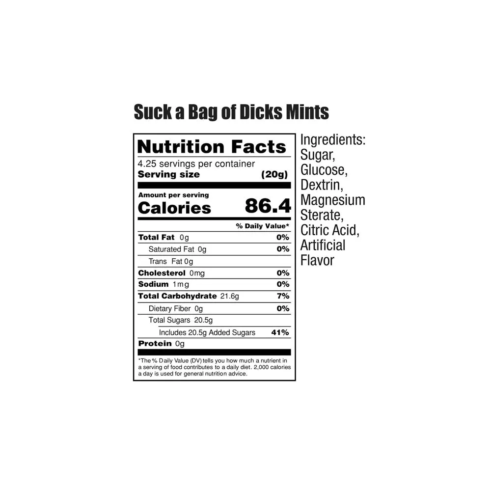 Suck a Bag of Minty Dicks 100pc Display