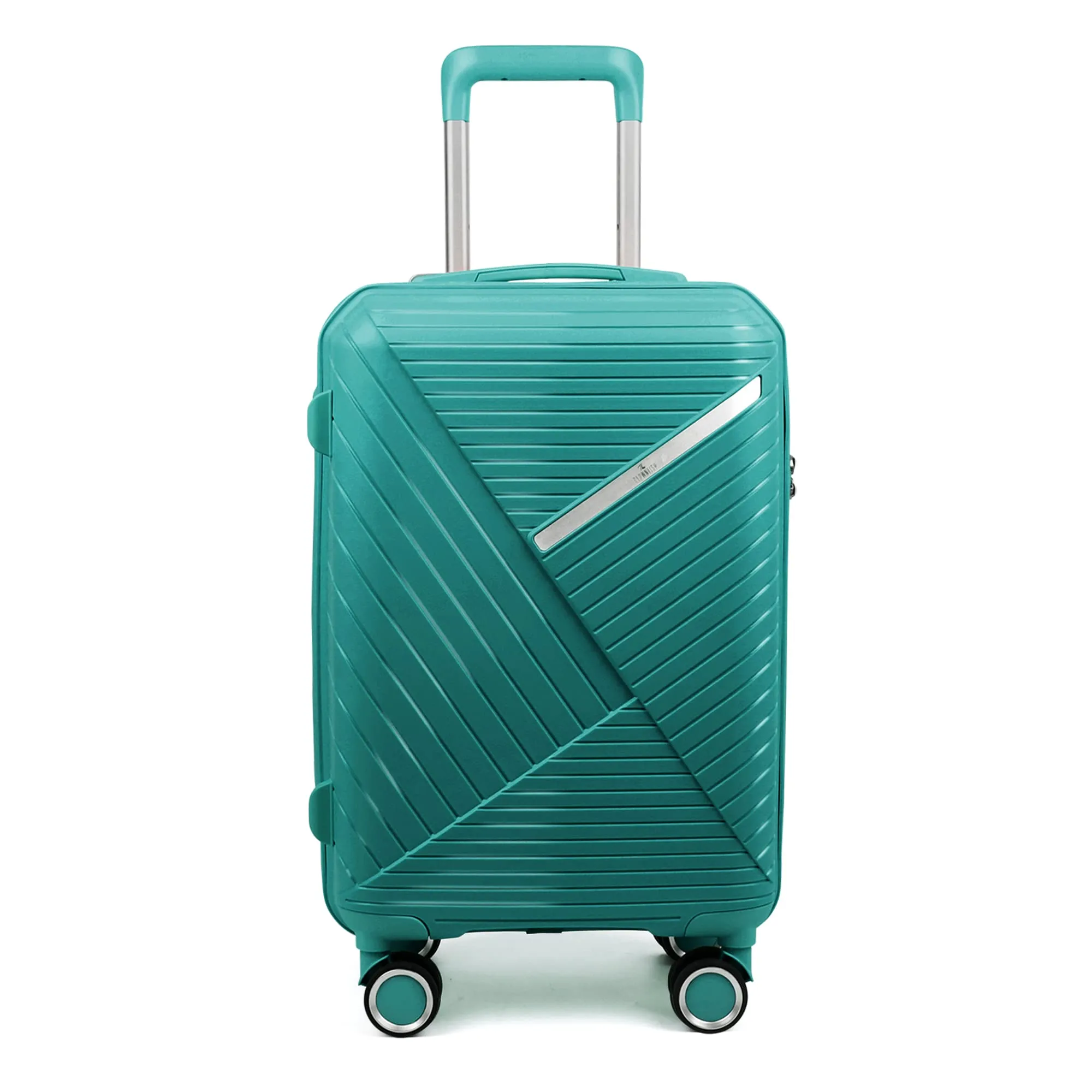 THE CLOWNFISH Denzel Series Luggage Polypropylene Spinner Hardside Case Suitcase 8 Wheel Trolley Bag With Tsa Lock- Teal (Small Size, 56 Cm-22 Inch), 33 Centimeters, 23 Centimeters