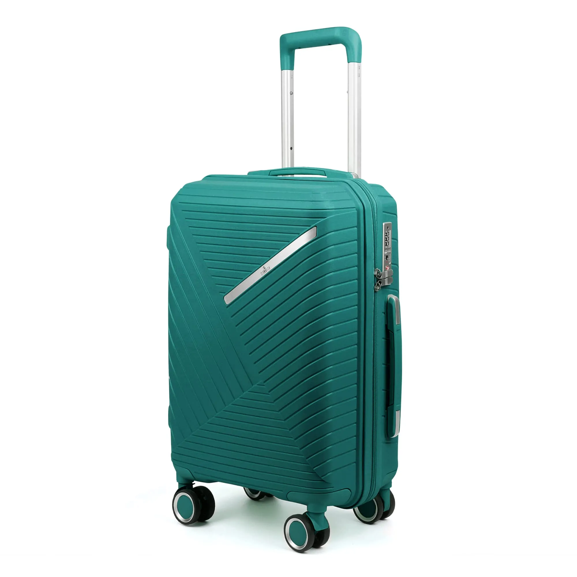 THE CLOWNFISH Denzel Series Luggage Polypropylene Spinner Hardside Case Suitcase 8 Wheel Trolley Bag With Tsa Lock- Teal (Small Size, 56 Cm-22 Inch), 33 Centimeters, 23 Centimeters