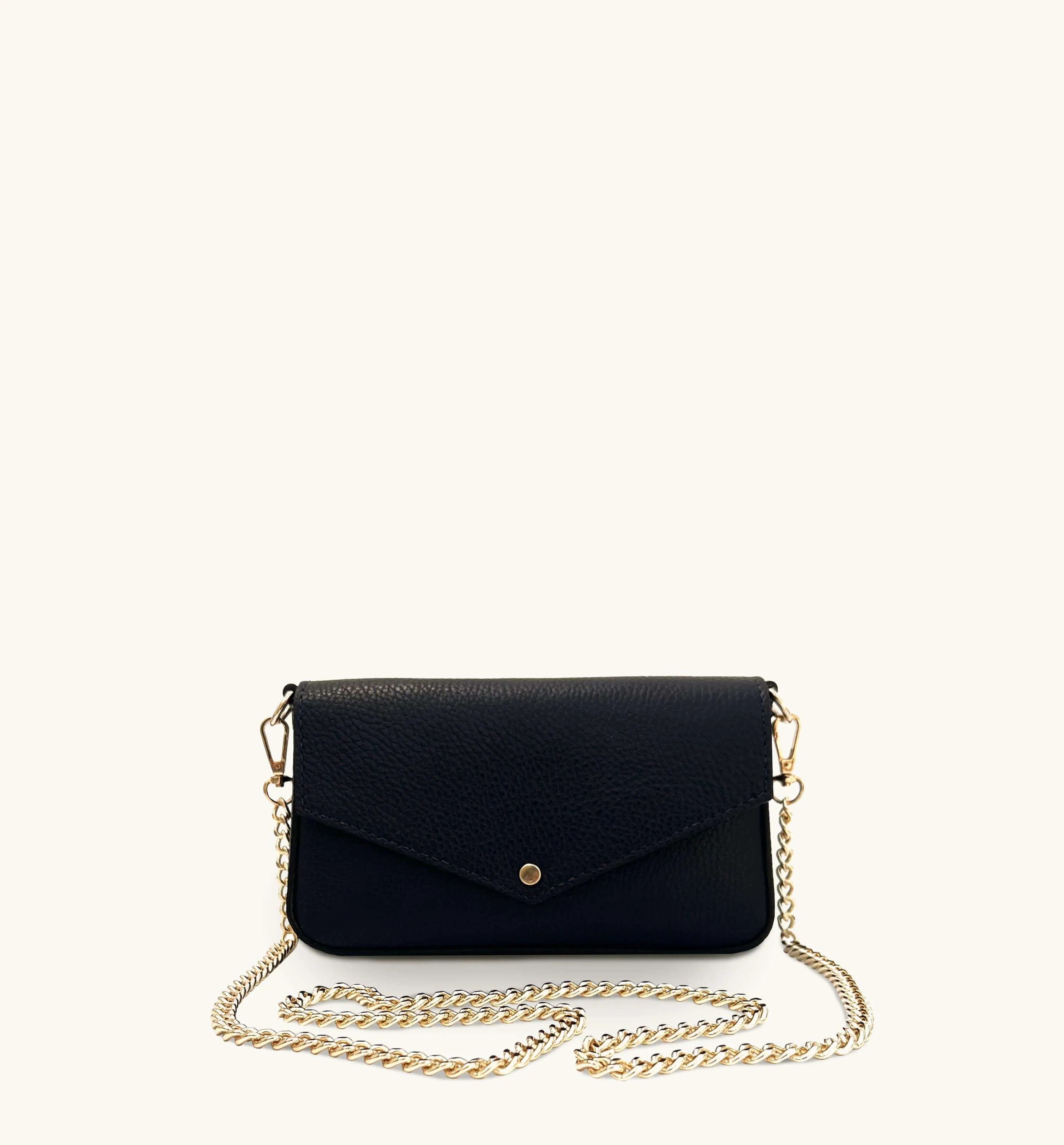 The Munro Black Leather Shoulder Bag