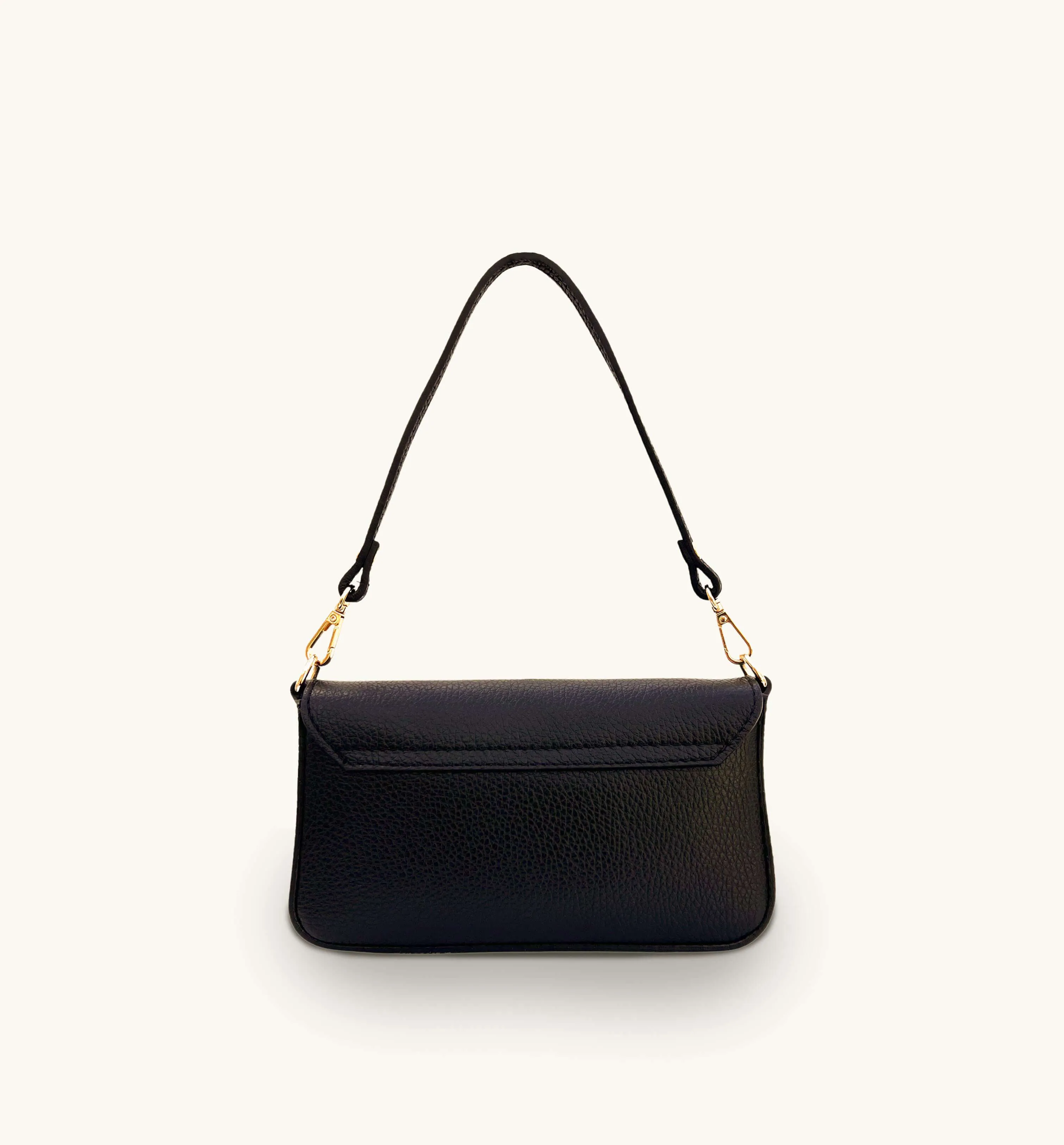 The Munro Black Leather Shoulder Bag